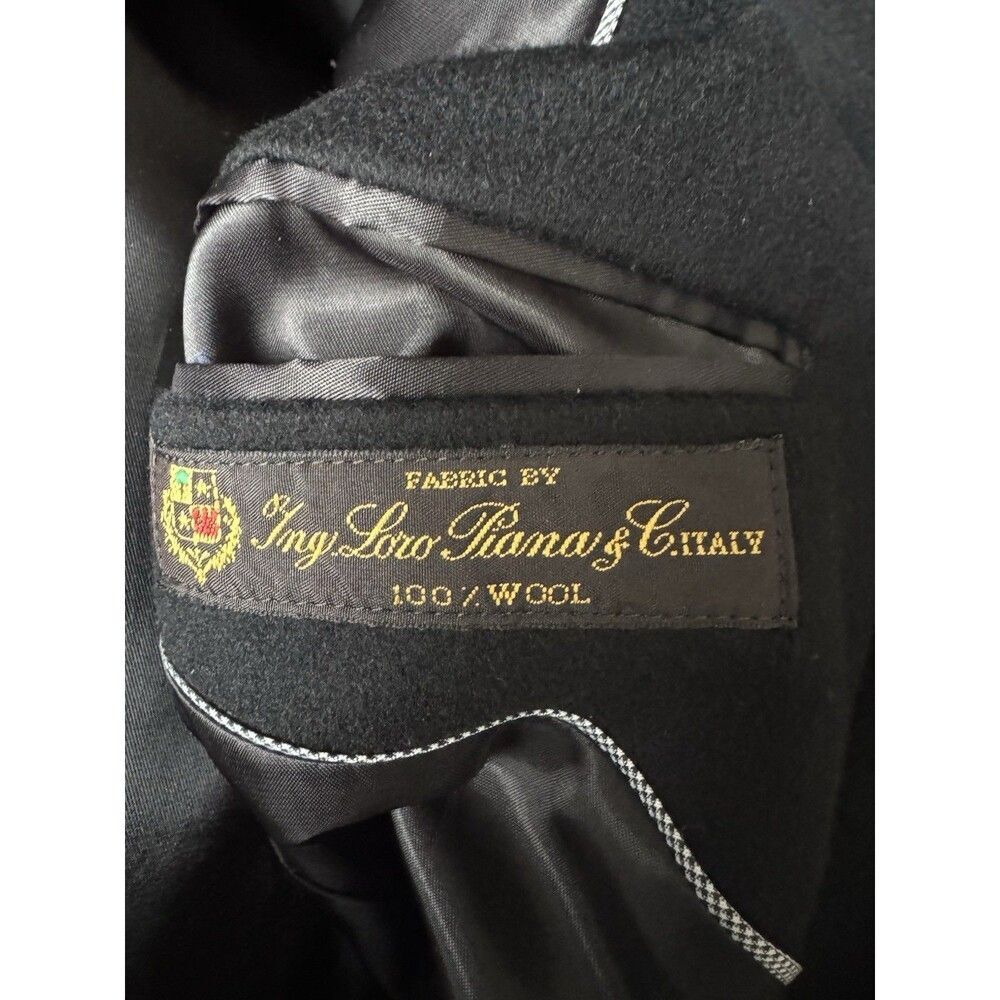 Turnbury Loro Piana Luxurious Black‎ Soft Wool Over-coat Men’s 46 - Picture 6 of 7